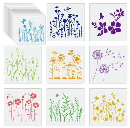 15 Stencils Flores del campo