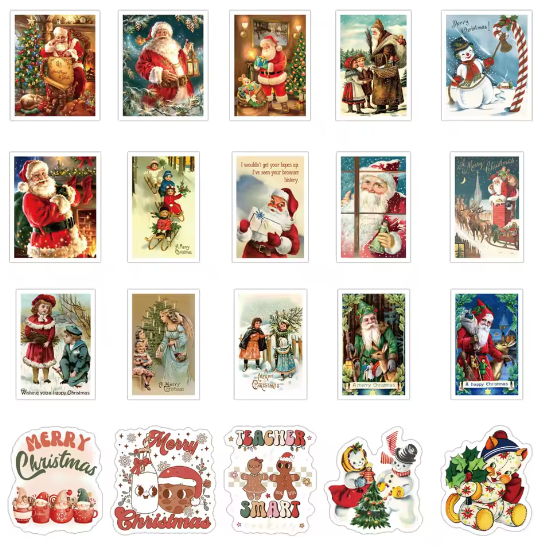 50 Stickers Vinil Navidad