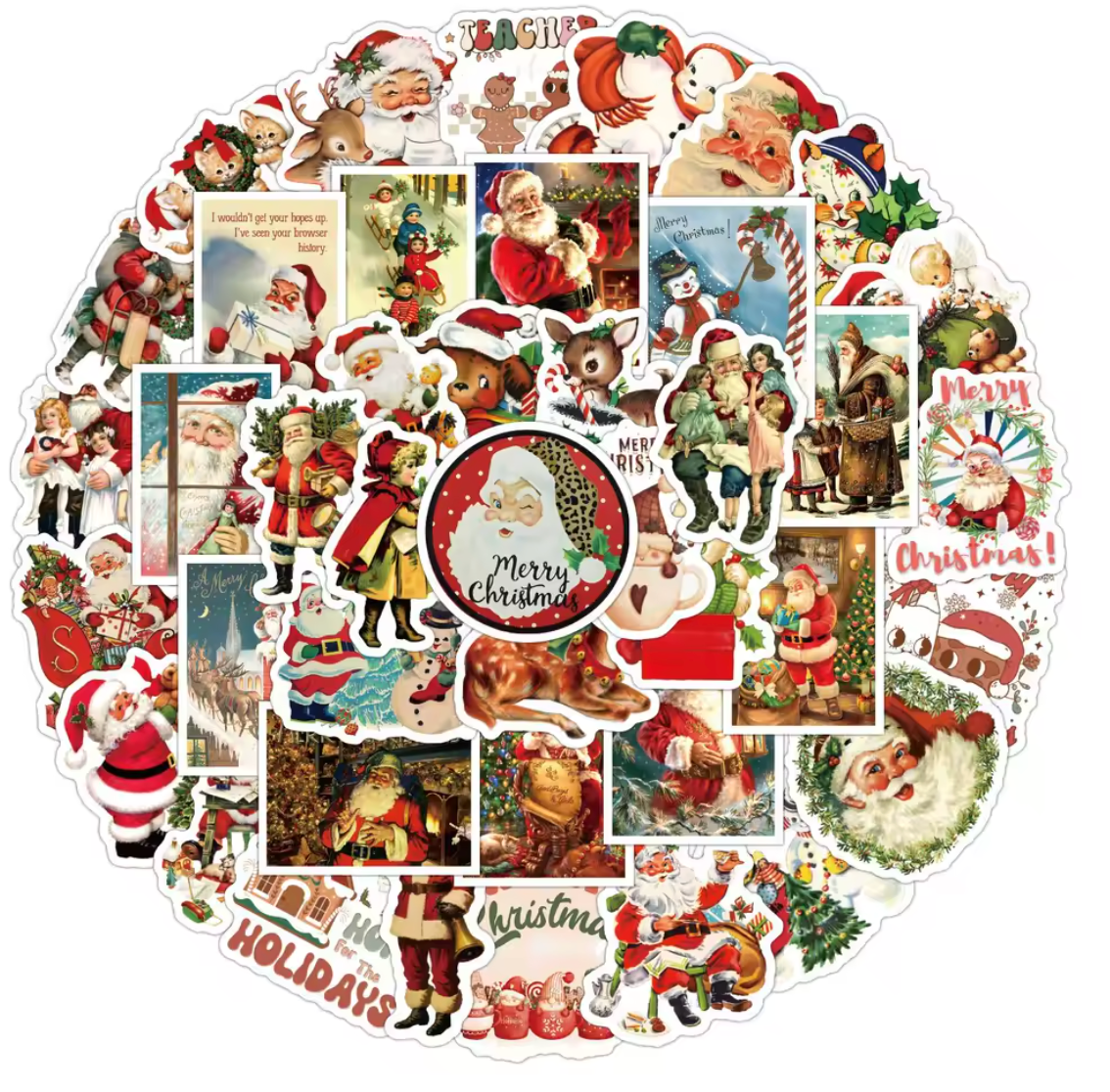 50 Stickers Vinil Navidad