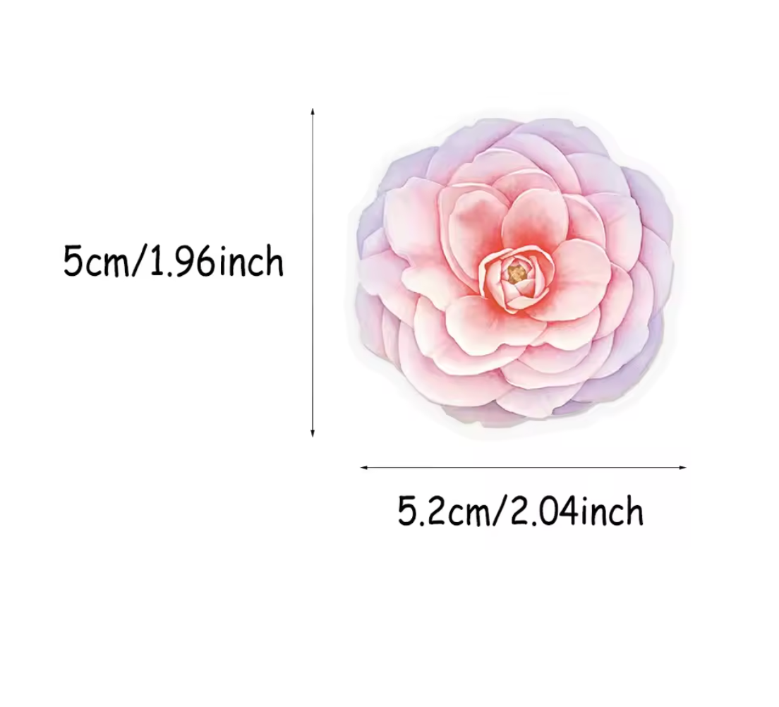 50 Stickers Transparentes Flores rosas