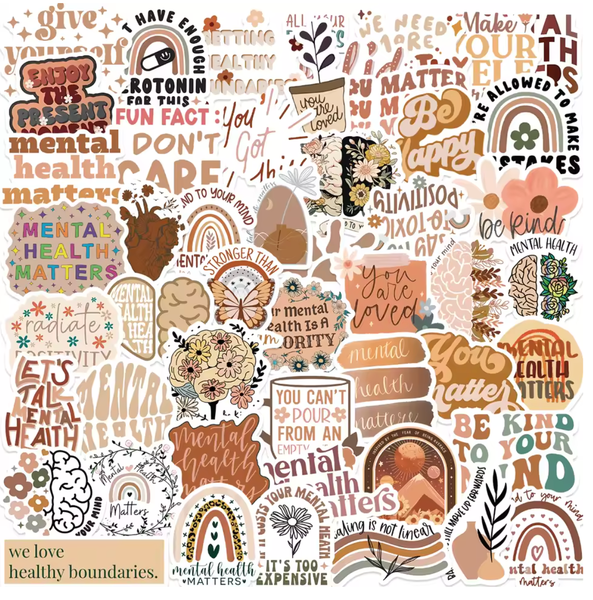 50 Stickers Vinil Tonos Beige – La Papelería Mágica