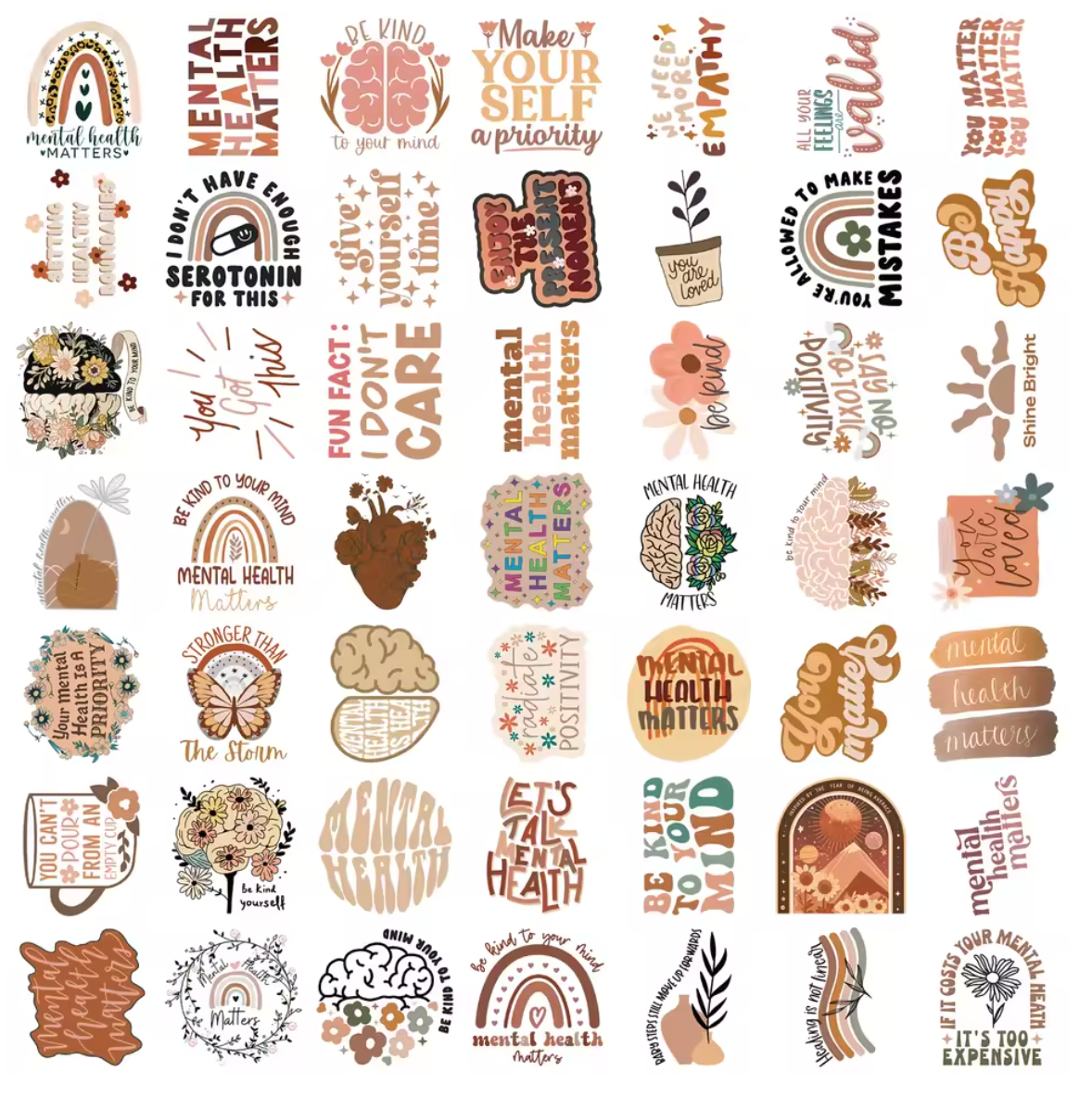 50 Stickers Vinil Tonos Beige