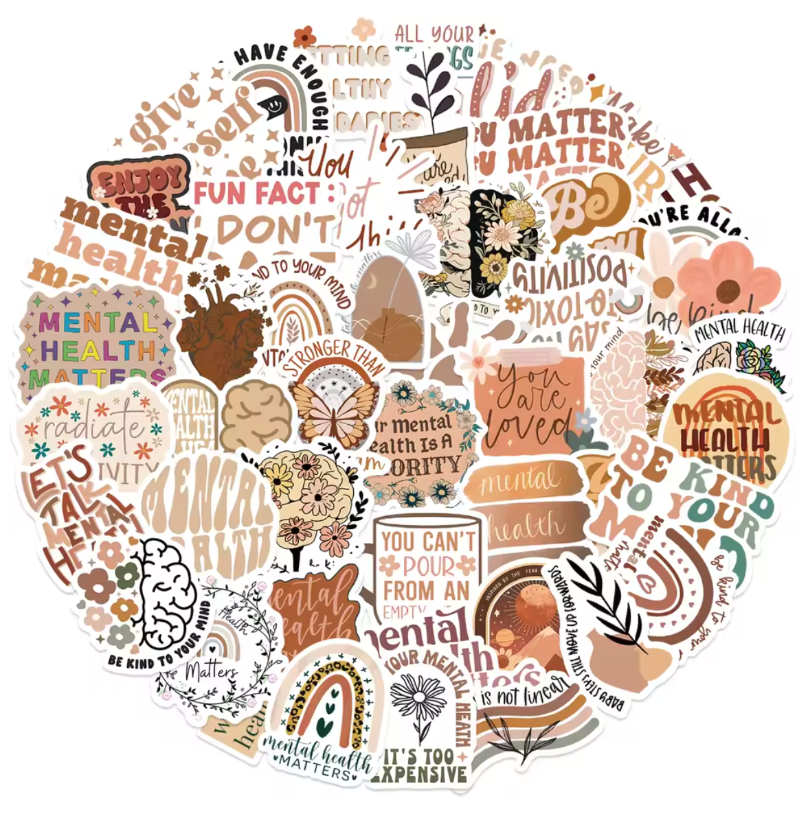 50 Stickers Vinil Tonos Beige