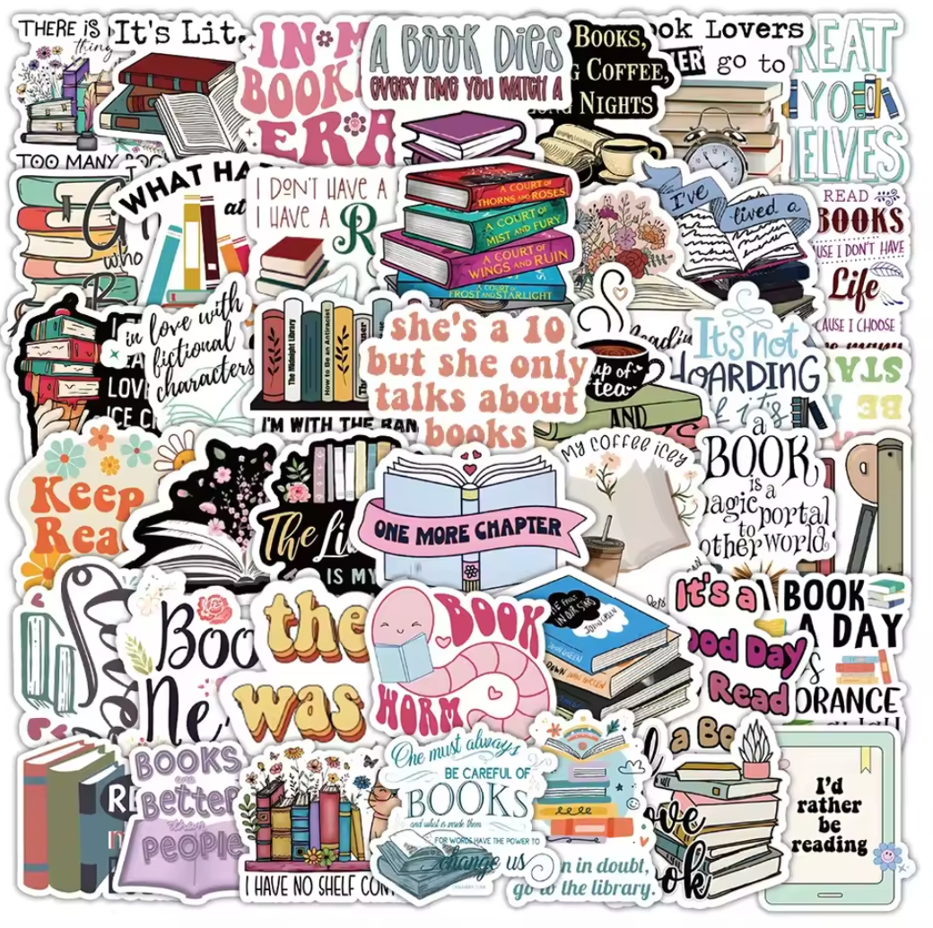 50 Stickers Vinil Libros