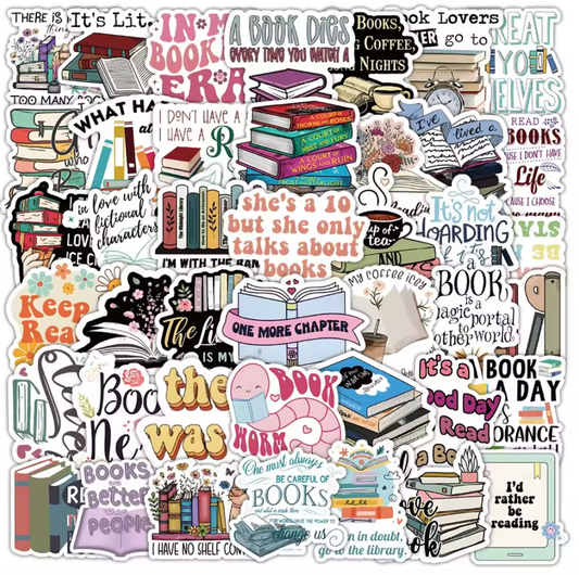 50 Stickers Vinil Libros