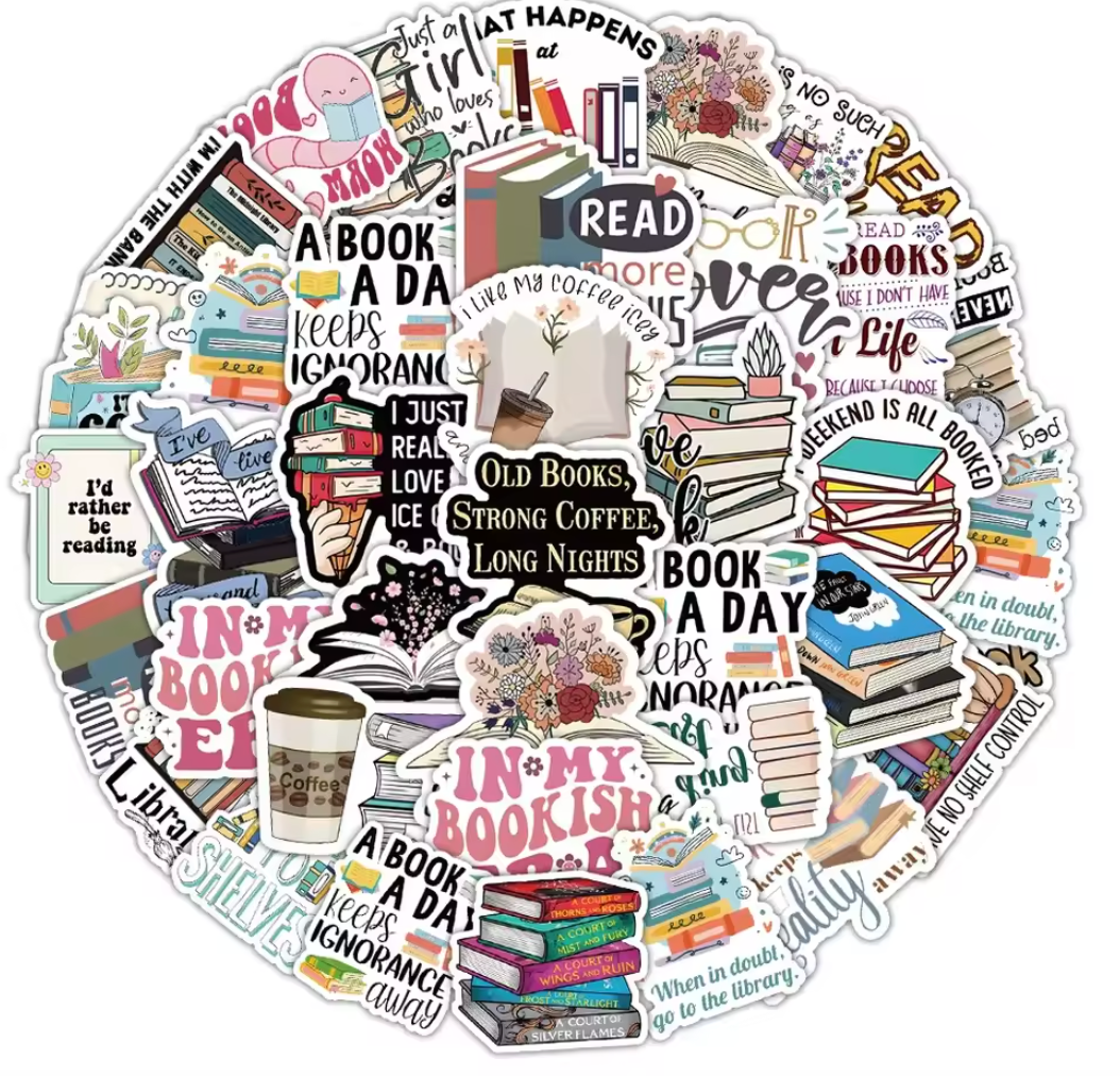 50 Stickers Vinil Libros