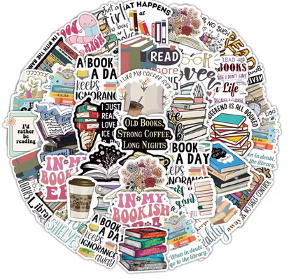 50 Stickers Vinil Libros