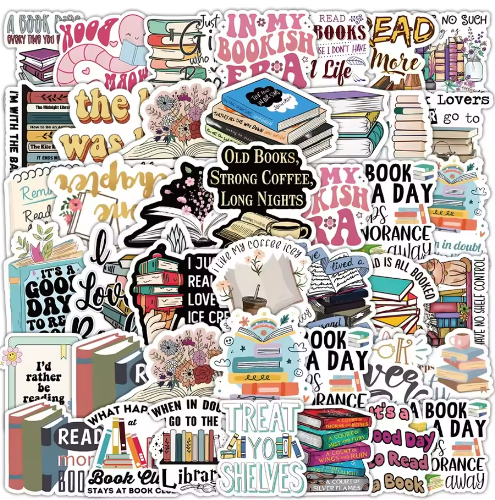 50 Stickers Vinil Libros