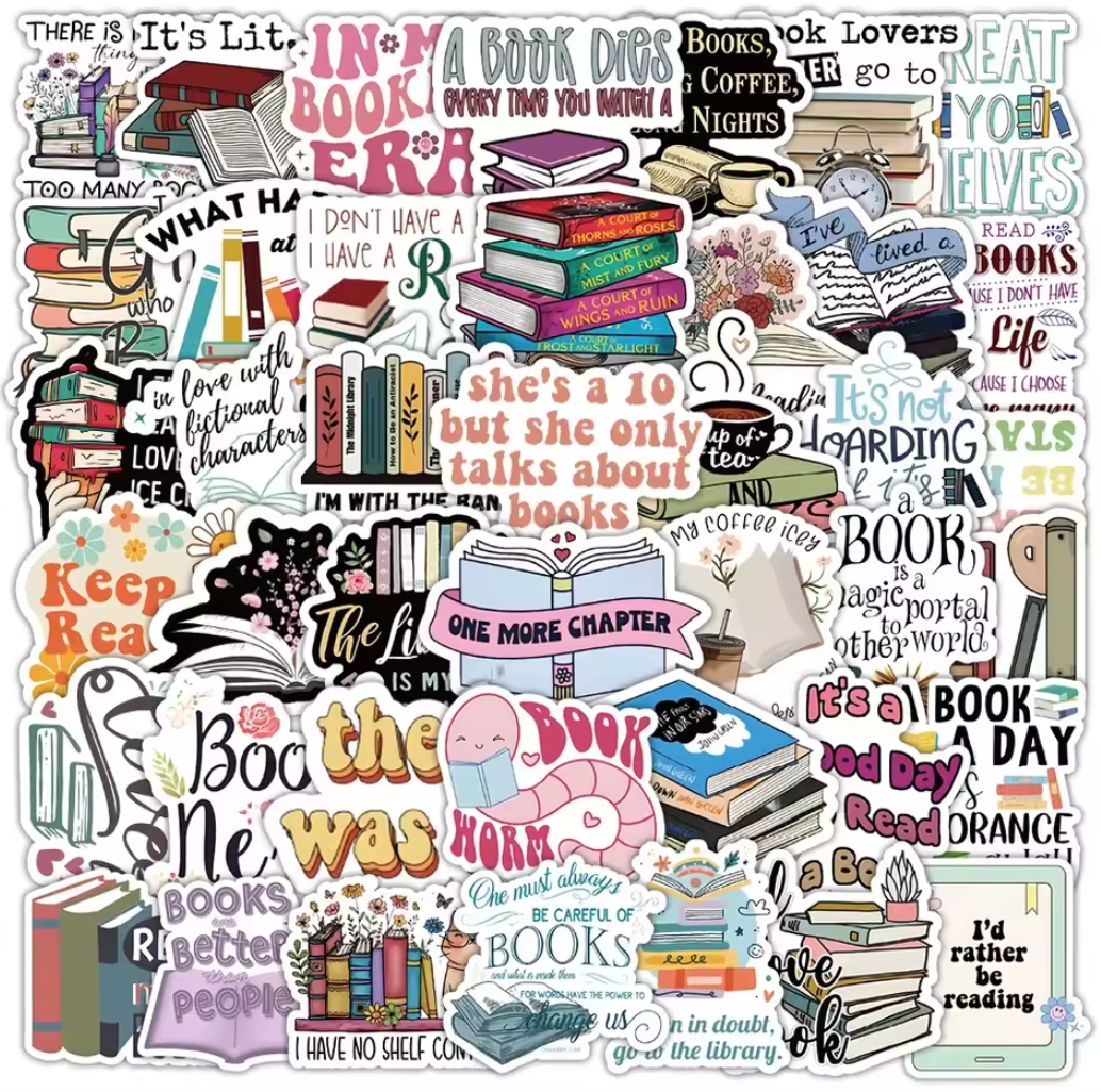 50 Stickers Vinil Libros