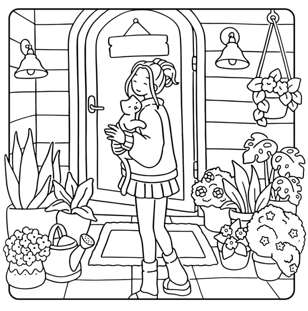 Libro de colorear Cozy Home