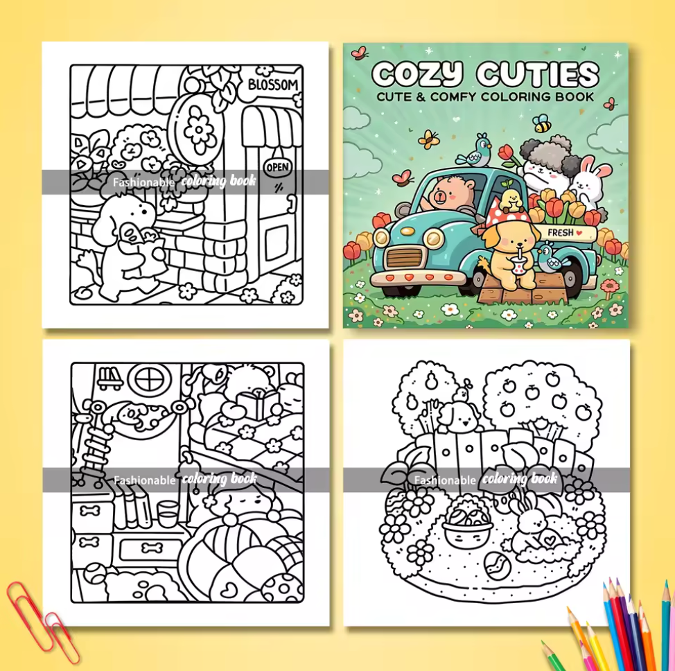 Libro de colorear Cozy Cuties