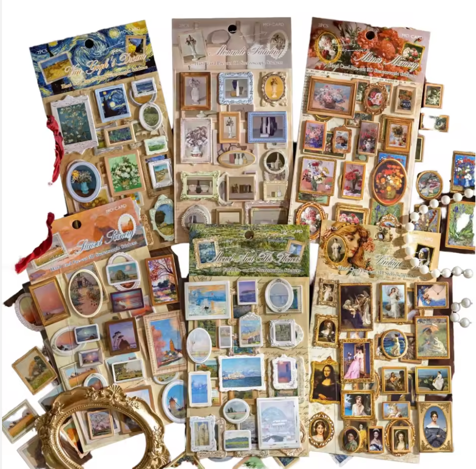 2 Hojas de Stickers Pinturas museo