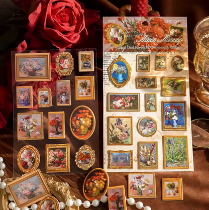 2 Hojas de Stickers Pinturas museo