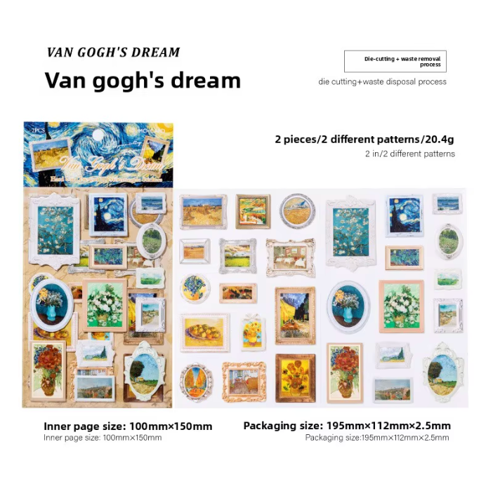 2 Hojas de Stickers Pinturas museo