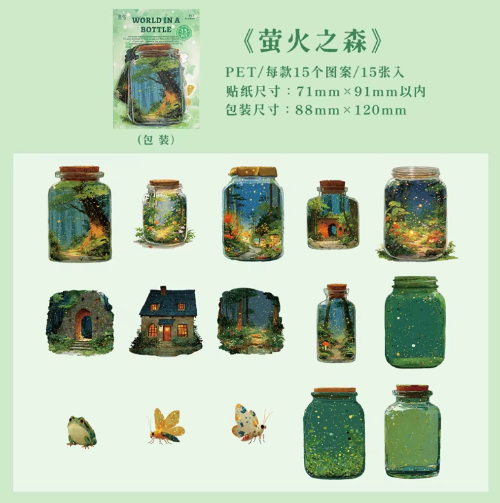 15 Stickers de Frascos Grandes