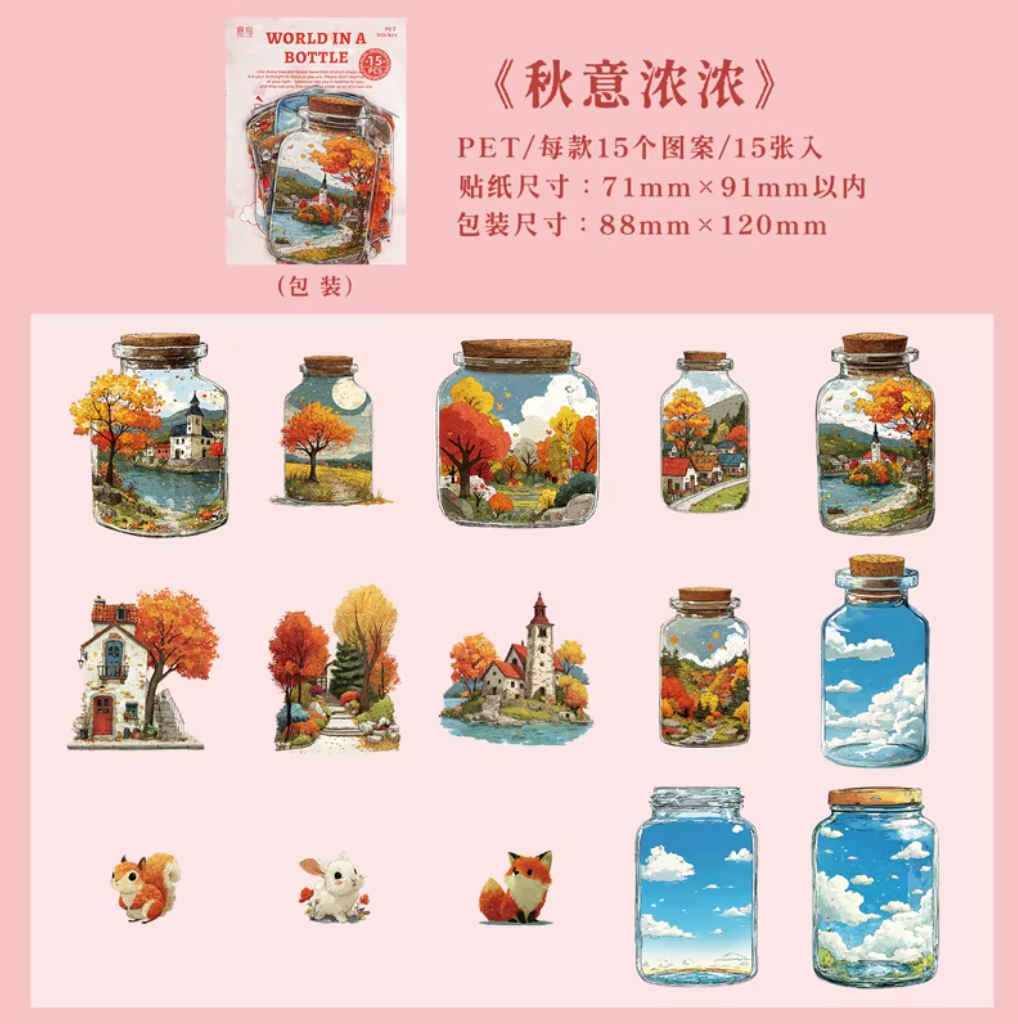 15 Stickers de Frascos Grandes