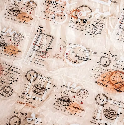 6 Paquetes de Stickers Manchas acuarela & texto - 120 En total