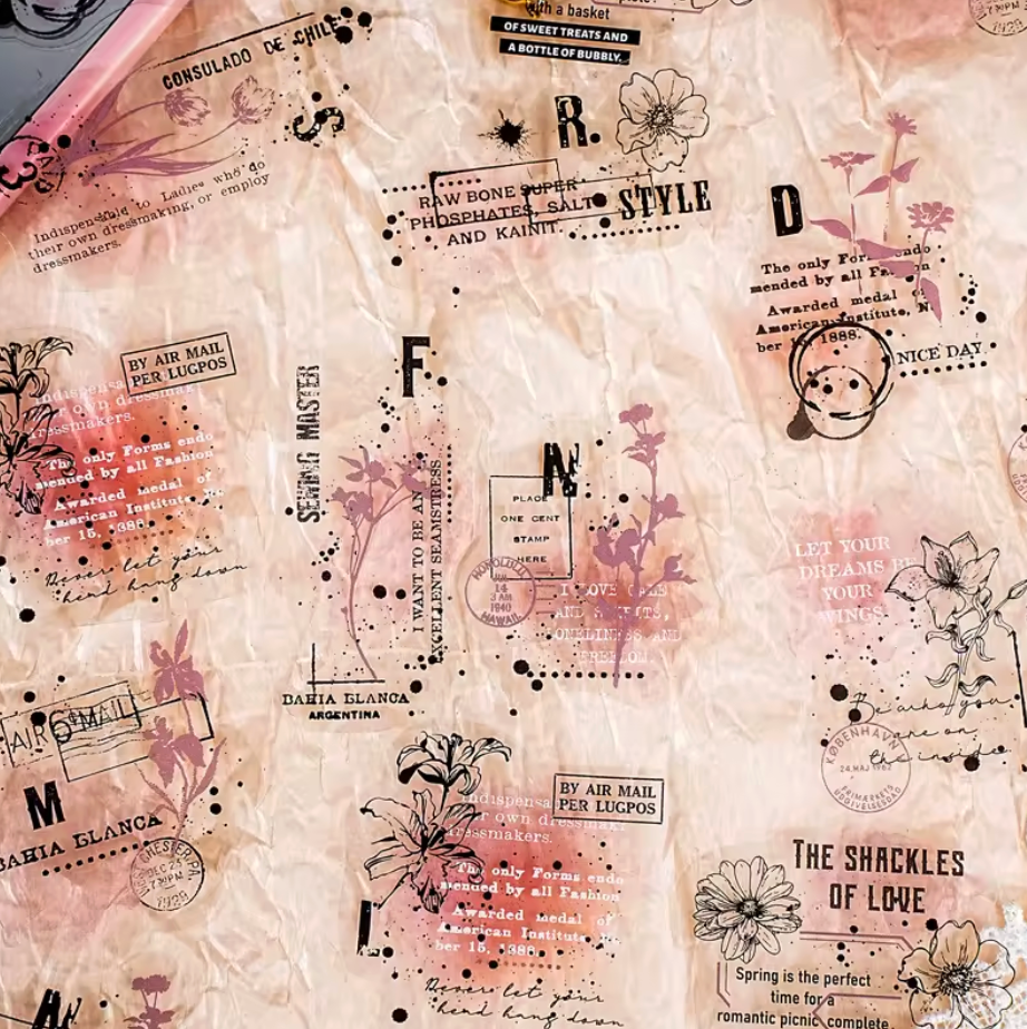 6 Paquetes de Stickers Manchas acuarela & texto - 120 En total