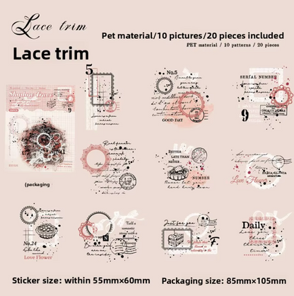 6 Paquetes de Stickers Manchas acuarela & texto - 120 En total