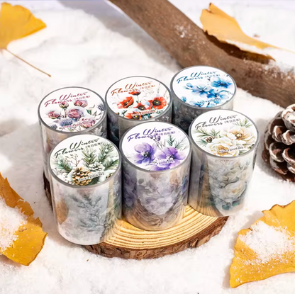 Rollo de Stickers Flores de Invierno