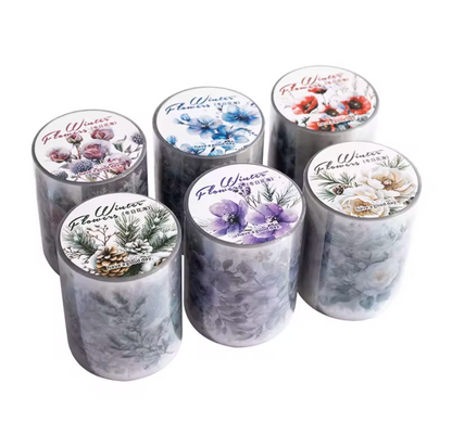 Rollo de Stickers Flores de Invierno