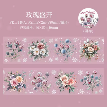 Rollo de Stickers Flores de Invierno
