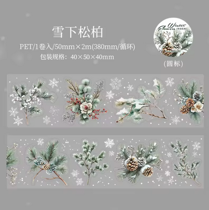 Rollo de Stickers Flores de Invierno