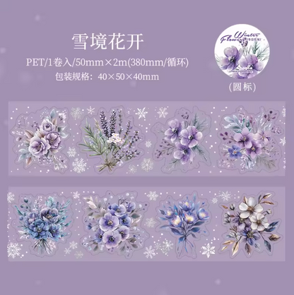 Rollo de Stickers Flores de Invierno