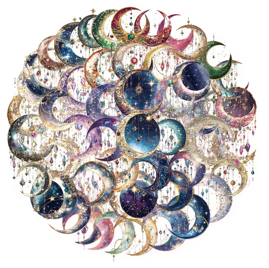 50 Stickers Transparentes Lunas