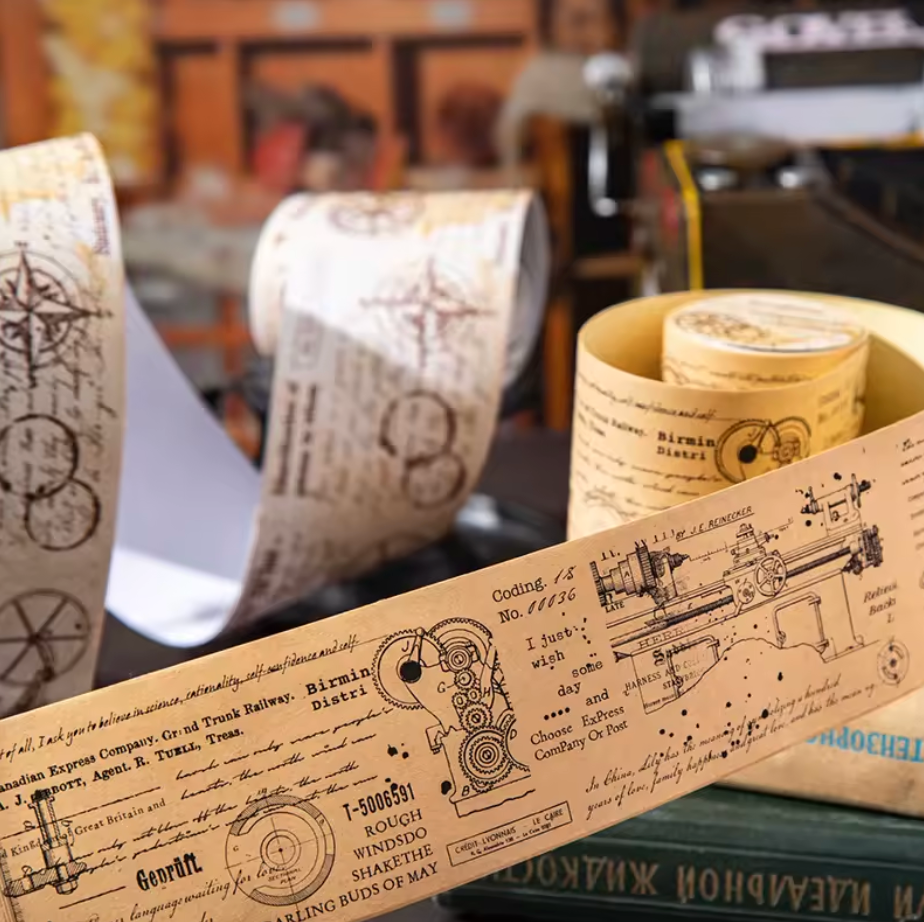 Washi Tape Vintage Texto & Dibujos