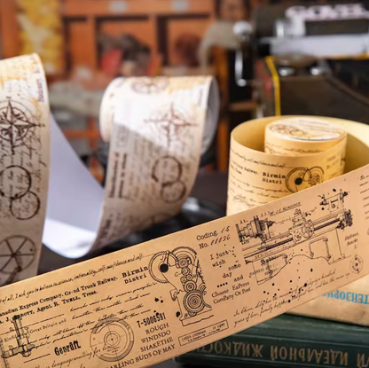 Washi Tape Vintage Texto & Dibujos