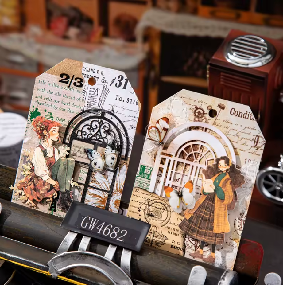 Washi Tape Vintage Texto & Dibujos