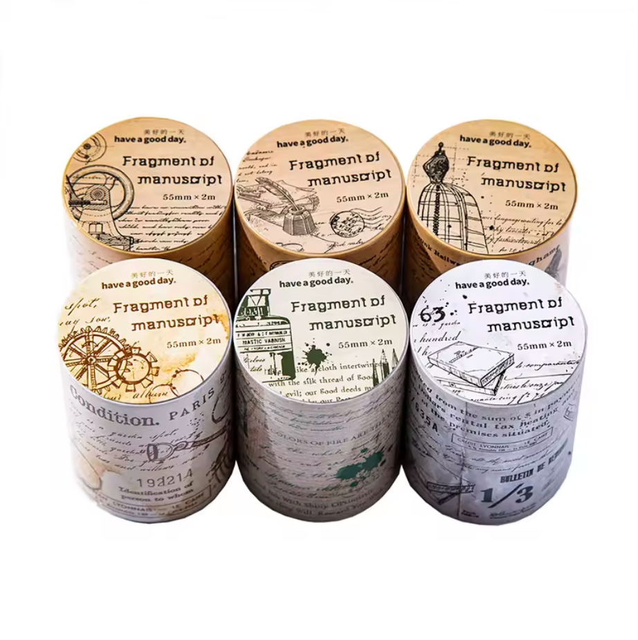 Washi Tape Vintage Texto & Dibujos