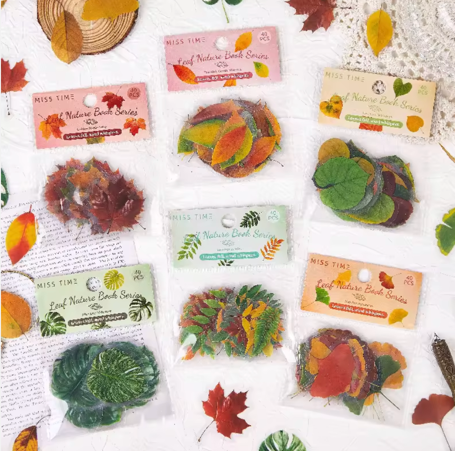 40 Stickers Hojas Arboles Otoño