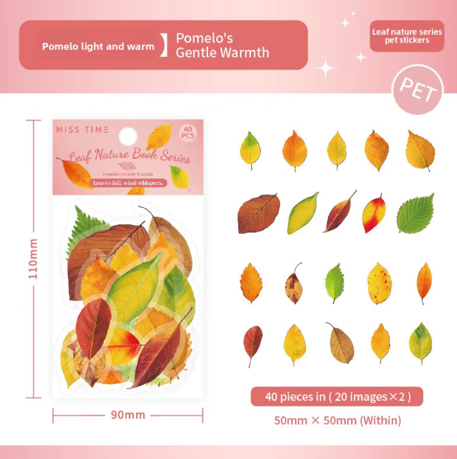 40 Stickers Hojas Arboles Otoño