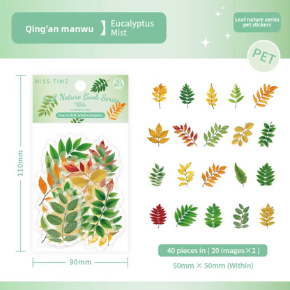 40 Stickers Hojas Arboles Otoño
