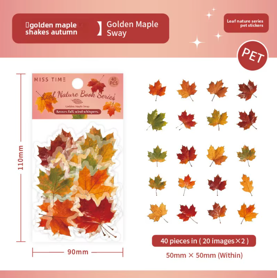 40 Stickers Hojas Arboles Otoño