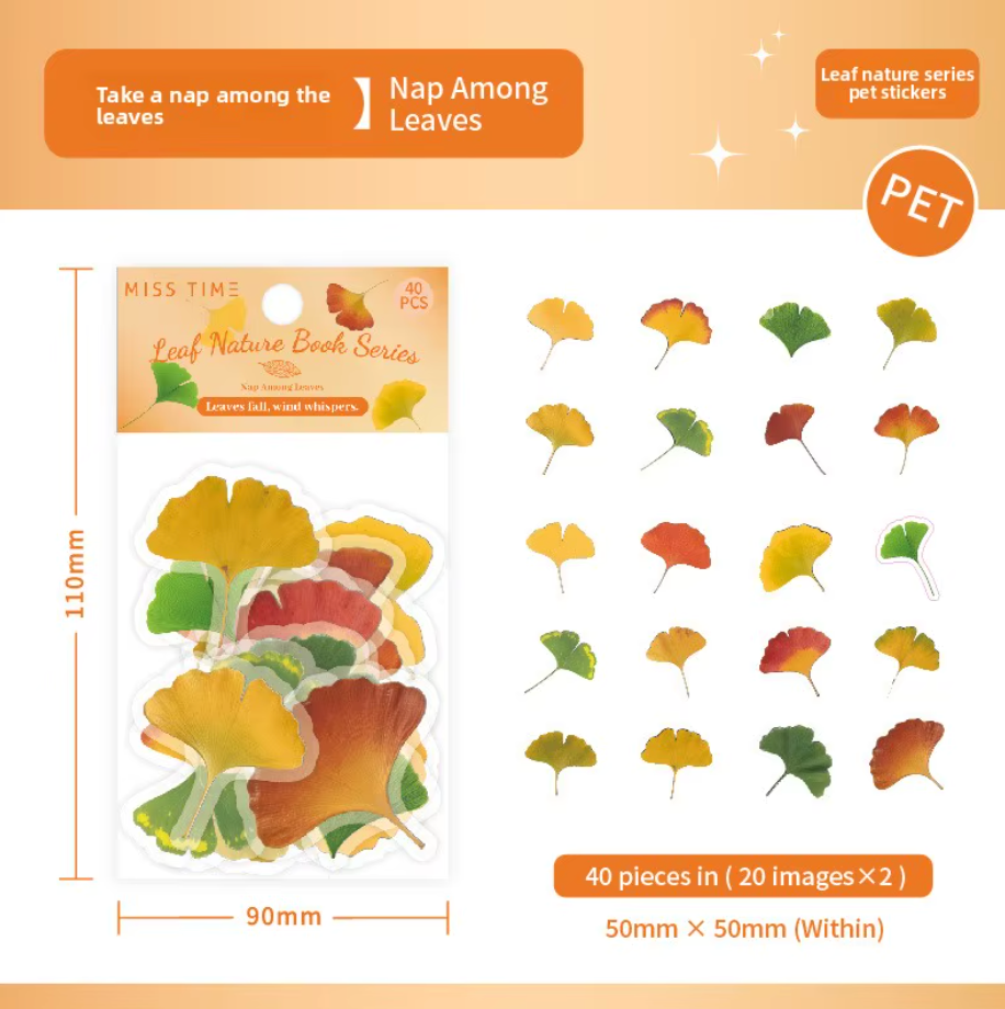 40 Stickers Hojas Arboles Otoño