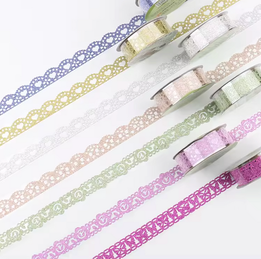 Washi Tape - Cinta brillante Encaje