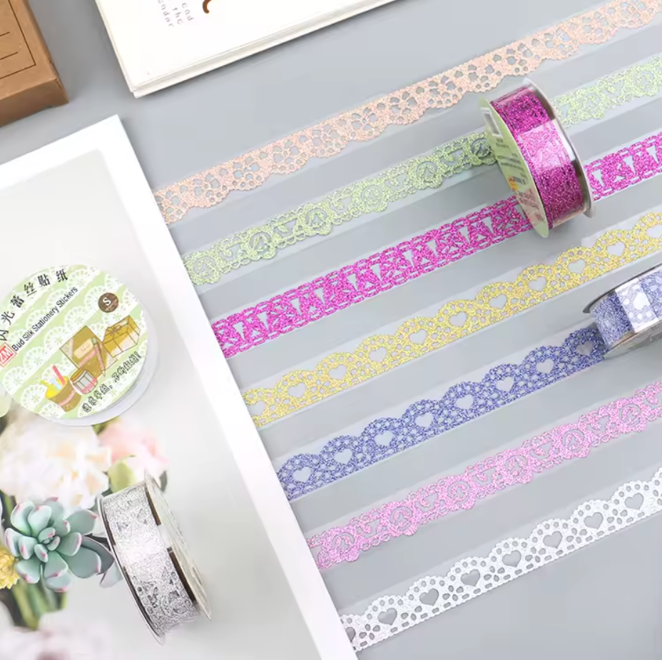 Washi Tape - Cinta brillante Encaje