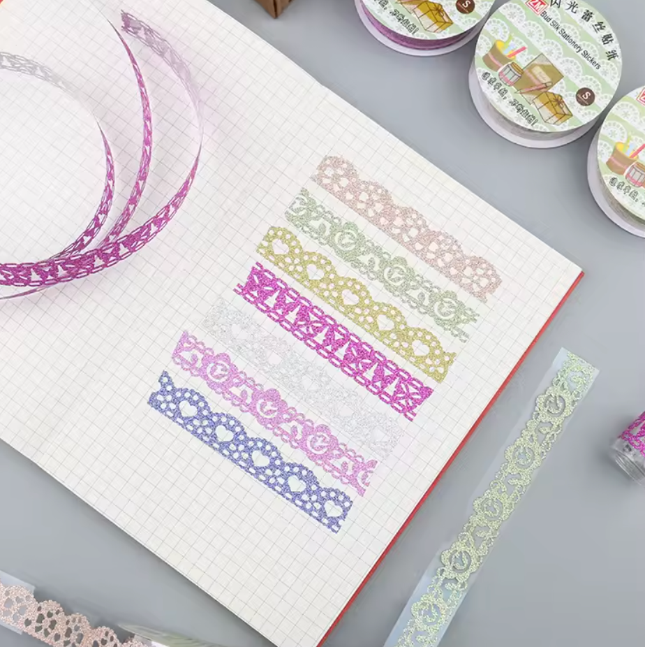 Washi Tape - Cinta brillante Encaje