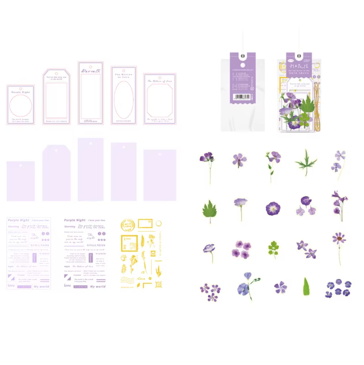 Kit de 54 piezas Flores & marcos foil holografico