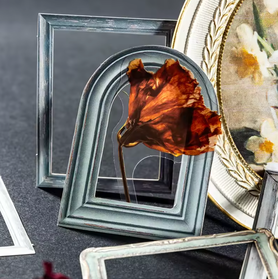 20 Stickers Marcos & Flores secas