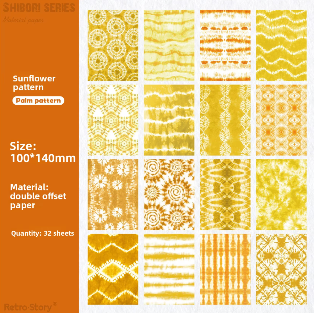 32 Papeles Tie-Dye - Varios colores