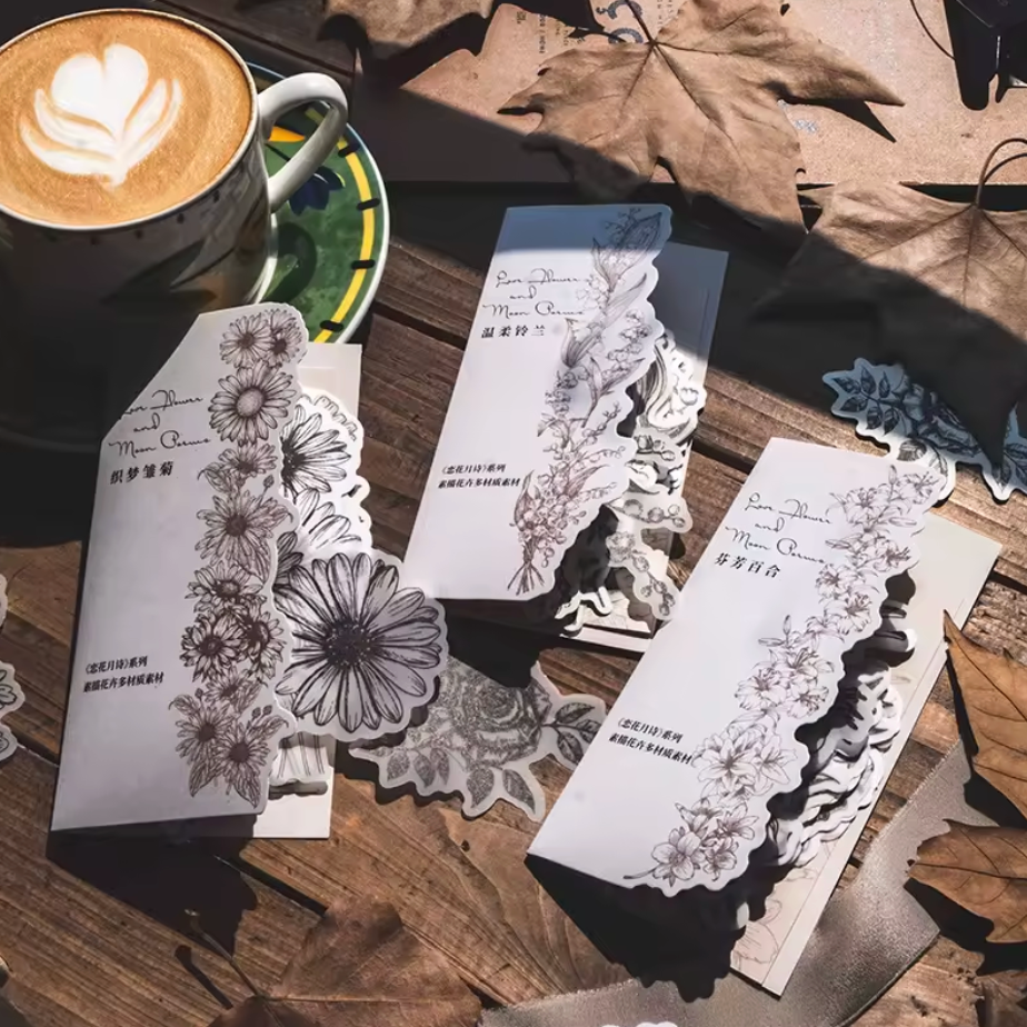 30 Flores Negro & blanco