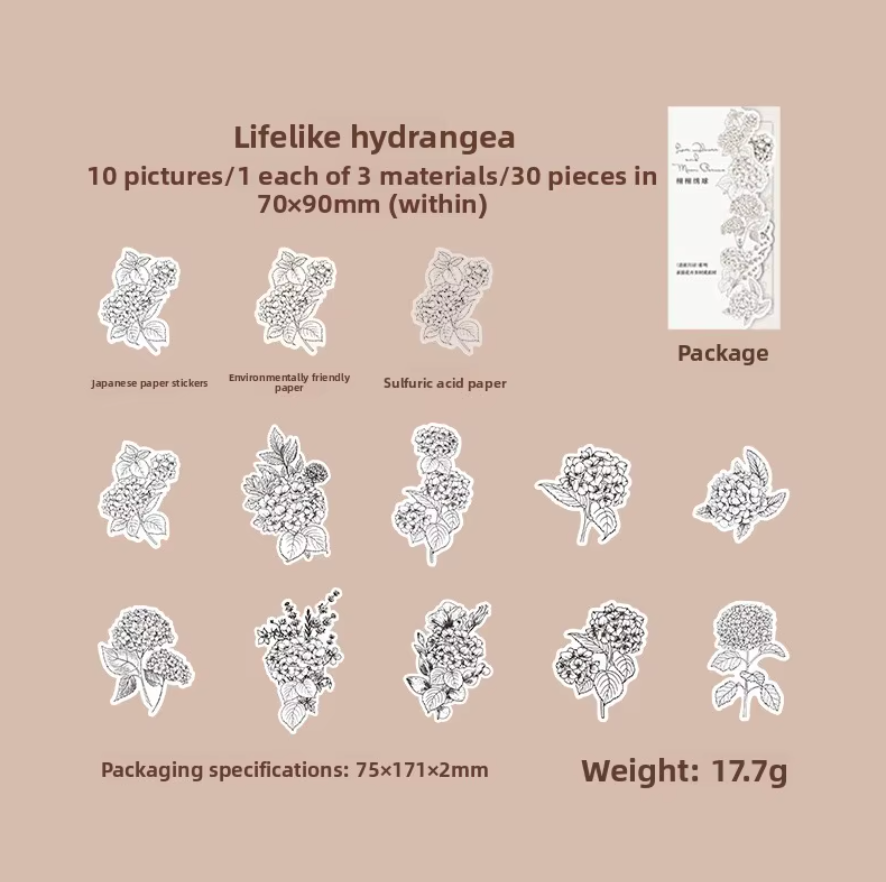 30 Flores Negro & blanco