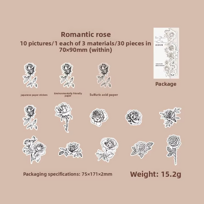 30 Flores Negro & blanco