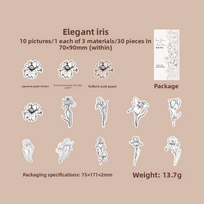 30 Flores Negro & blanco