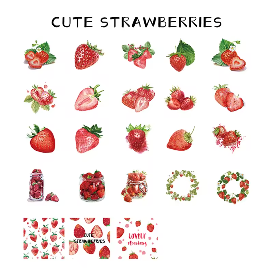 Cajita de Stickers Fresas