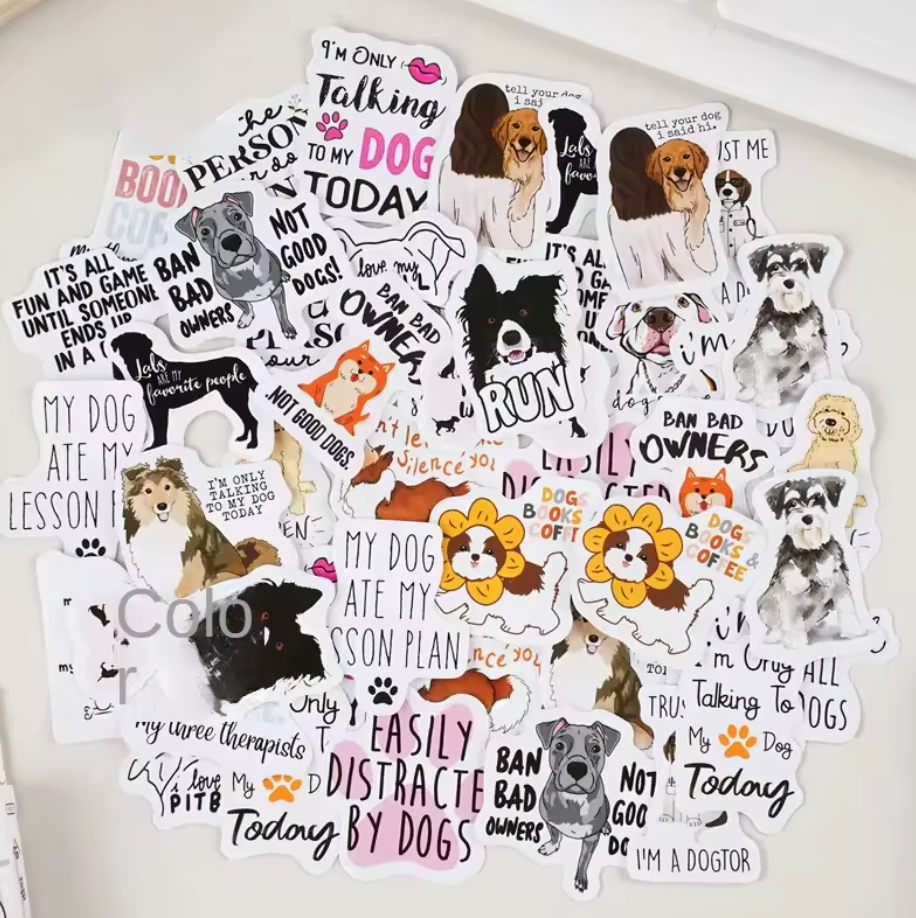 Cajita de Stickers Perritos & Frases